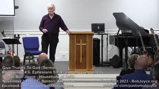 Give Thanks To God (Sermon - November 19, 2023) - Pastor Bob Joyce